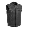 First MFG Co. Downside Motorcycle Leather Vest - (Black)