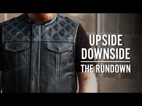 First MFG Co. Downside Motorcycle Leather Vest - (Black)
