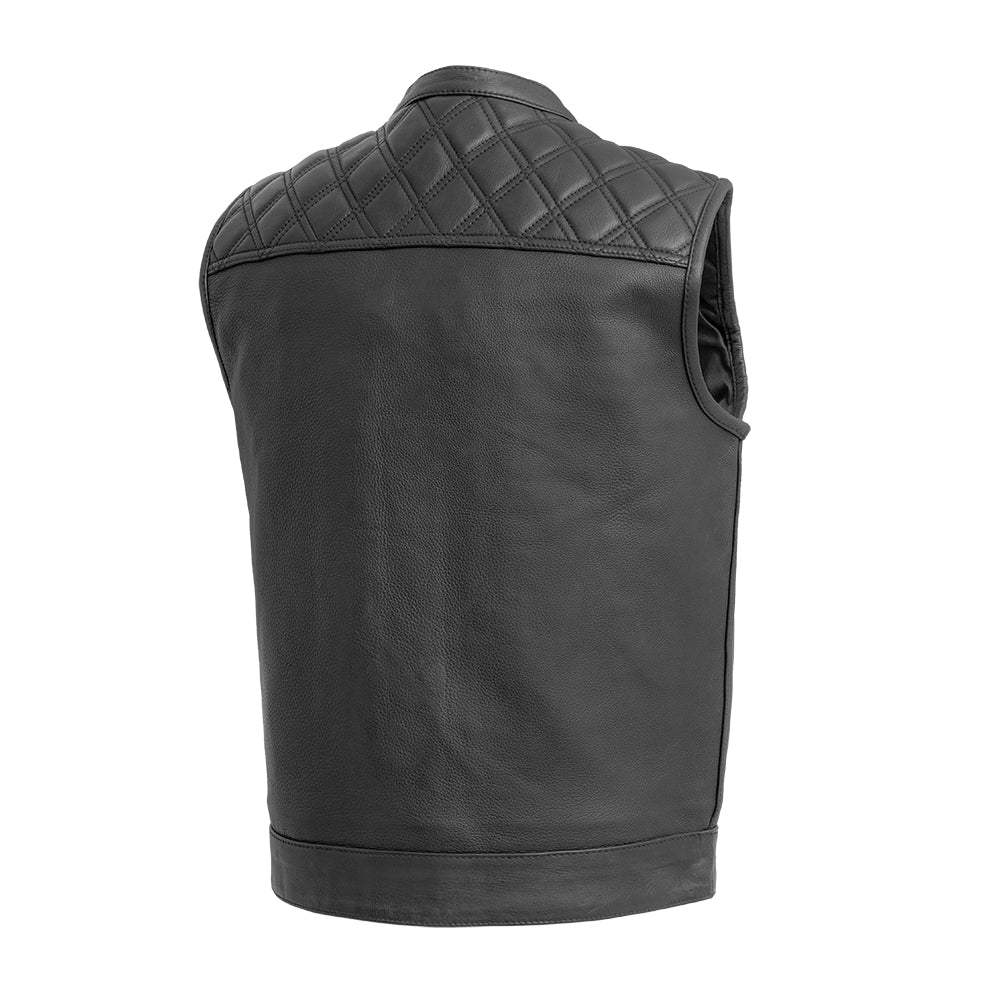 First MFG Co. Downside Motorcycle Leather Vest - (Black)