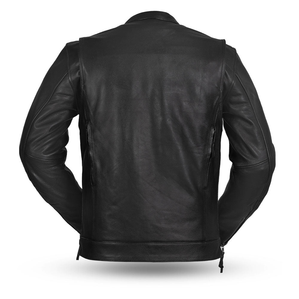First MFG Co. Raider Men's Motorcycle Leather Jacket (Black)