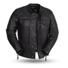 First MFG Co. Raider Men's Motorcycle Leather Jacket (Black)