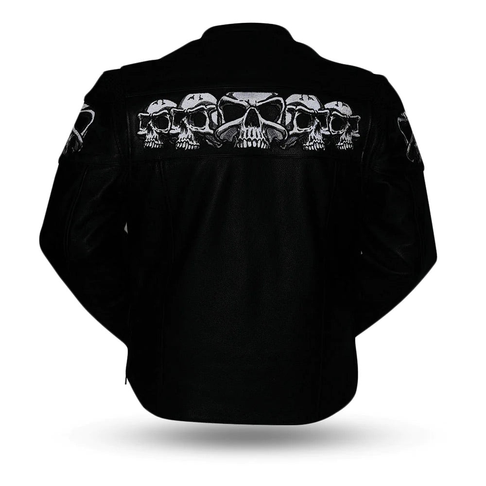 First MFG Co. Savage Skulls Motorcycle Leather Jacket